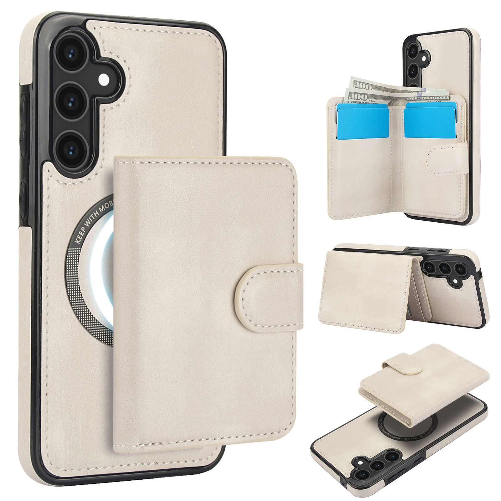 Portefeuille à rabat blanc