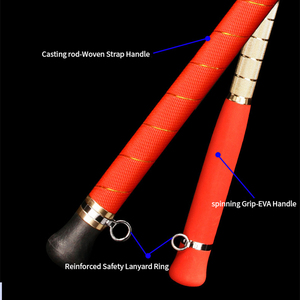 Canne à pêche en mer 150cm-270cm 2 brins, résistance maximale 15-25kg, porte-moulinet métallique, guides FUJI-A+O en fibre de verre, <span class=keywords><strong>pour</strong></span> thon et morue - Product Image 4
