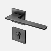 Cerradura de puerta interior moderna minimalista negra, cerradura silenciosa para puerta de madera, cerradura para habitación y dormitorio