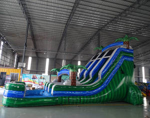 Glissière d'eau gonflable en PVC bleu de qualité commerciale pour enfants géant sautant plein d'entrain <span class=keywords><strong>toboggan</strong></span> <span class=keywords><strong>toboggan</strong></span> parc de <span class=keywords><strong>trampoline</strong></span> de 3 ans - Product Image 3