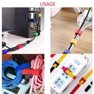 Fascetta fermacavo in velluto diretto di fabbrica fascette multicolori da 8 pollici con gancio e anello-fascette magiche da 50 pezzi - Product Image 6