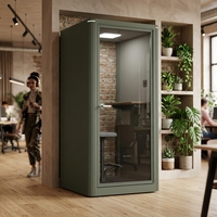 UNIBOOTH Mobile Privacy ASTM-E84 Ignifuge 30dB ISO 23351 Installation Rapide en 30-45 Min Cabine de Bureau pour Laboratoire Créatif Atelier Personnalisable