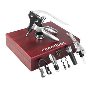 Lot de 8 tire-bouchons manuels en gros pour bouteilles de vin avec coffret en bois classique – Idéal comme cadeau - Product Image 1