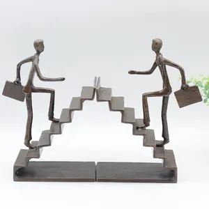 Unik desain morden logam perunggu bookends untuk sekolah dan kantor