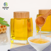 Pot à miel en verre carré de luxe de haute qualité 50 ml 100 ml 180 ml 280 ml 360 ml 750 ml, pots en verre alimentaire transparent, pot à confiture avec bouchon à vis