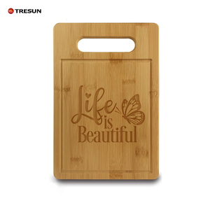 Tabla de cortar de bambú con asa para cocina, tabla de servir queso y charcutería, tabla de cortar de doble cara personalizada - Product Image 2