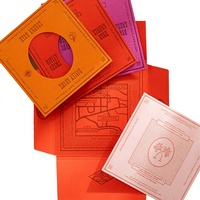 Enveloppe à fenêtre gaufrée multicolore en papier spécial, pochette de luxe pour carte d'invitation personnalisée