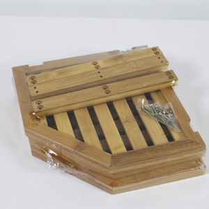 Three Tier Bamboo Corner Shelf 3 Floors Eco Friendly Kitchen Storage Organizer Space Saving <b>Dish</b> <b>Rack</b> - Product Image 3