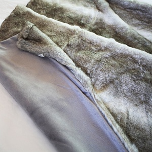 High-End Luxuryสีเทา2โทนFaux Fur <span class=keywords><strong>Chinchila</strong></span>โยนผ้าห่มและหมอน - Product Image 5