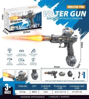 Pistolet à eau électrique à effet de flamme avec chargeur tambour, pulvérisation continue, pistolet à eau automatique pour les jeux d'été en plein air
