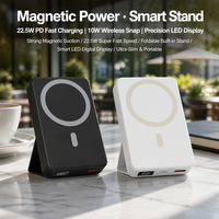 Batterie externe magnétique sans fil haute capacité 22,5W/18W/10W avec écran LED, ports Type-C et USB, support de câbles, utilisation en extérieur