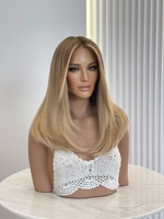 Perruque juive à nœuds simples, faite à la main, avec dessus en dentelle, cheveux humains vierges européens bruts 100% alignés sur les cuticules, lisses, sans colle, pour femmes