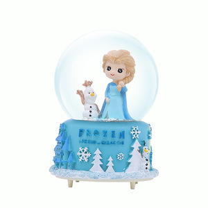 Cajas de Música de Cristal con Forma de <span class=keywords><strong>Princesa</strong></span> Azul, Globo de Nieve con Luz, Regalo para Novia, Día de San Valentín, Niños - Product Image 5