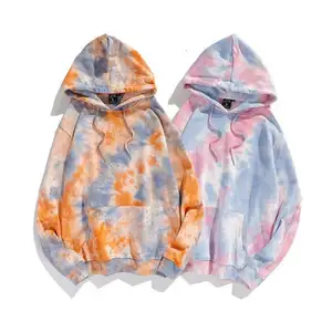 Tye Dye Hoodies Wholesale Custom Fashion Hoddies For Men Kangaroo Pocket Tie Dye Faux Fur Fluffy Hoodie