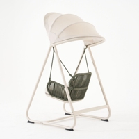 Fauteuil suspendu d'extérieur Horika Luxury Garden, en corde tressée, avec auvent, structure en aluminium, pour jardin, terrasse, modèle simple.