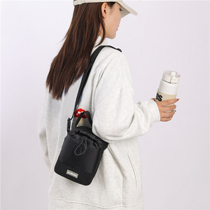 FASHION Bucket <b>Bag</b> Drawstring Closure <b>Waterproof</b> Unisex <b>Crossbody</b> <b>Bag</b> for Everyday Use Black Brown Light Blue Light Gray Blue - Product Image 4