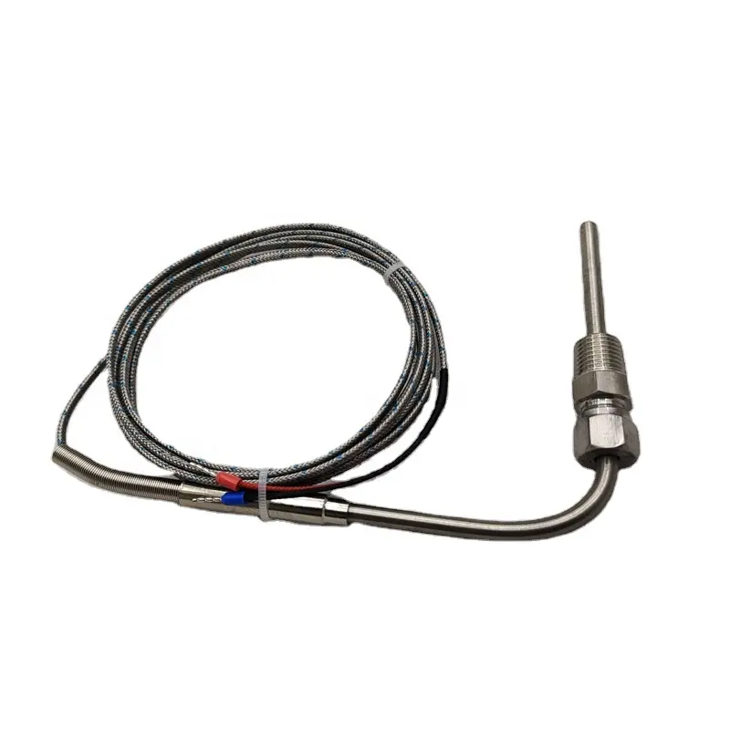 Temperature sensor type K thermocouple in 3*68mm probe can with flange