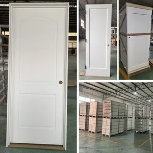 Puertas de madera maciza blanca de doble acabado de diseño moderno Precio al por mayor Interior barato para dormitorios interiores grandes - Product Image 2