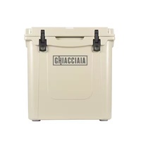 Glacière rotomoulée moderne 45QT en LLDPE avec compresseur thermique, panneau solaire, grande capacité, panier roulant et roues, portable pour le camping