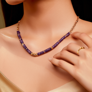 Colliers à maillons en agate plaqués or pour femmes COSCH-093 - Accessoire élégant et tendance - Product Image 3
