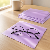 Chiffon de nettoyage en microfibre Lustre pour lunettes, pour comptoirs optiques et kits de soins oculaires, avec logo personnalisé, lingettes de présentation en gros