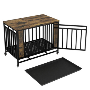 37-inch Vandal-Proof Strong Modern Large <strong>Dog</strong> Crate 2026 Model With New Iron Reinforced Frame And Four-Wheel Mobility Design - Product Image 2