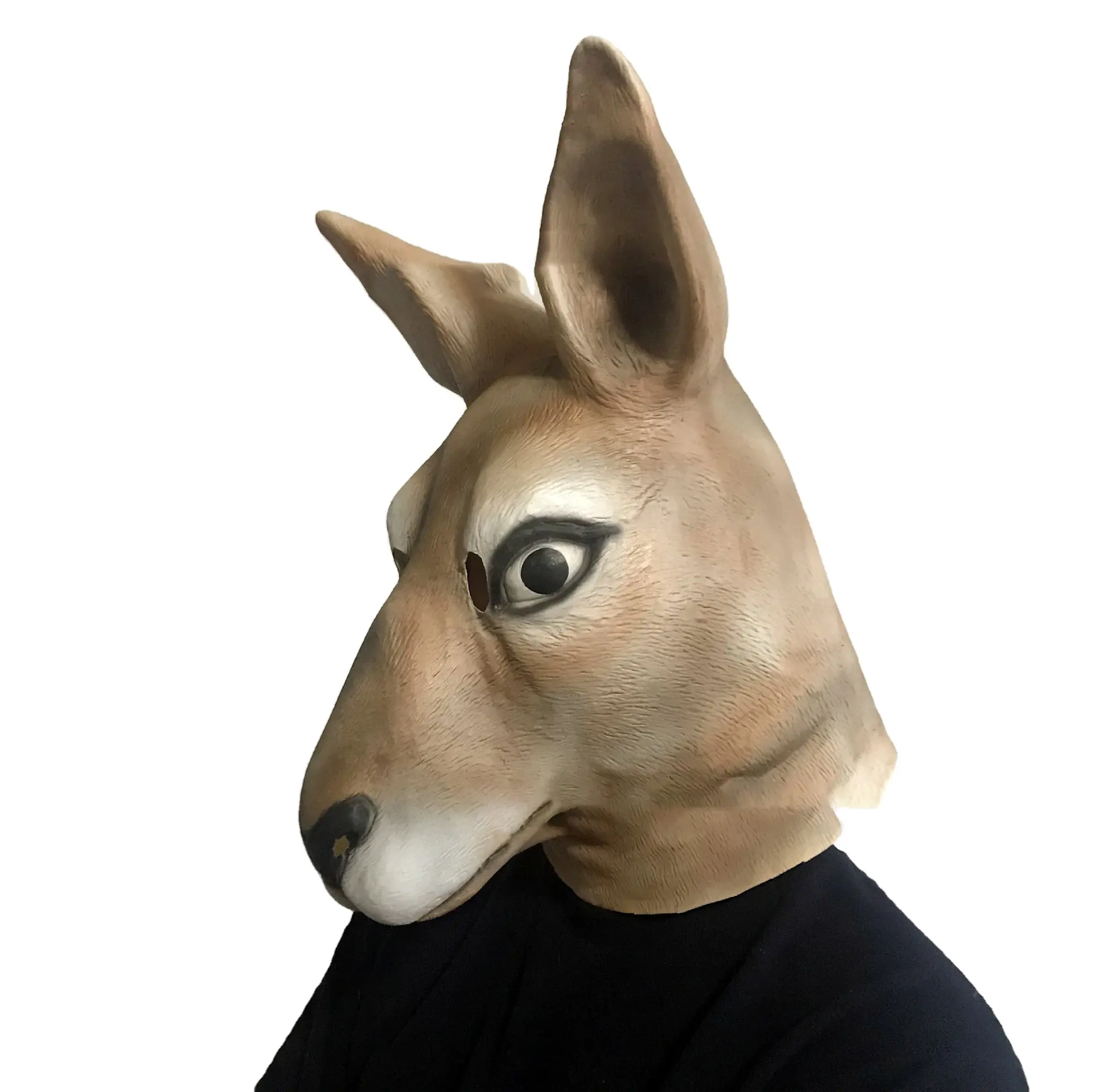 Beängstigende Halloween benutzer definierte Neuheit Kopf haube echtes Gesicht realistische Känguru-Latex-Maske für Erwachsene