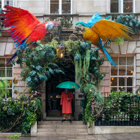 Grande sculpture de perroquet en fibre de verre pour jardin extérieur