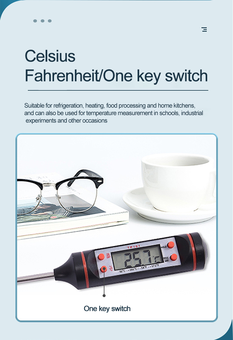 Tp-101 Digital Meat Thermometer Cooking Food Kitchen Bbq Probe Water Milk Oil Liquid Oven Thermometer Digital(图5)
