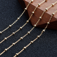 C65 Lote de 3m, Componentes y Fornituras de Joyería, Cadena para Hacer Joyas a Mano, Cumple con REACH, Sin Níquel, Bañado en Oro de 18k, Cobre, para Pulsera y Collar