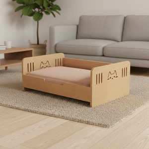 Cama para Gatos Moderna de <span class=keywords><strong>Madera</strong></span> Maciza Ecológica, Fácil de Limpiar, Desmontable, Lavable, con Separación del Piso y Protección contra la Humedad - Product Image 4
