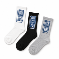 Chaussettes mi-mollet personnalisées en coton blanc, chaussettes à motif tissé sur mesure, chaussettes en tricot doux avec support pour art personnalisé et marque privée