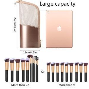 Pochette à pinceaux de maquillage en plastique avec fermeture éclair, résistante à l'eau, pliable, portable, organiseur de cosmétiques, étui de voyage personnalisé - Product Image 5