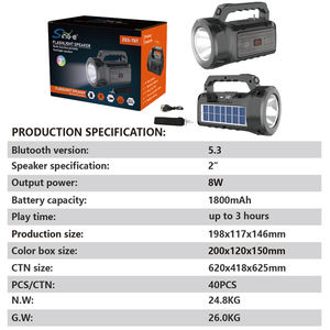 Enceintes portables ZQS-T07, enceinte solaire suspendue, stéréo sans fil, boîte à musique, <span class=keywords><strong>radio</strong></span> FM, banque d'alimentation, lampe torche solaire sans fil - Product Image 5