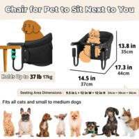 Siège rehausseur portable et réglable pour animaux de compagnie, chaise haute pour chiens et chats, idéal pour les repas en famille et comme mobilier de bureau – Meuble de qualité pour animaux.