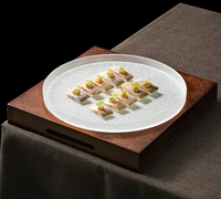 Assiette en verre peu profonde à motif uni, durable, écologique, de qualité alimentaire, moderne, simple, minimaliste, pour desserts et café