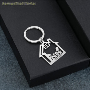 Personnalisé Maître Personnalisé Noms de Famille Maison Nouvelle Maison Premier Déplacement de Maison Immobilier Fermeture Crémaillère <span class=keywords><strong>Porte</strong></span>-clés - Product Image 3