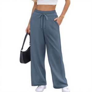 Pantalones Deportivos para Mujer, Pierna Ancha, Cintura Alta, Holgados, Casuales, de Felpa, 100% Algodón, Moda Y2K, Ropa de Gimnasio para Otoño e Invierno - Product Image 4