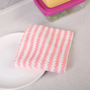Striped <b>Microfiber</b> Dishcloths 25x25cm 30x30cm Absorbent Kitchen Cleaning <b>Towels</b> Rectangle Shape - Product Image 2