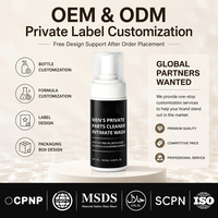 Pembersih Intim Pria Label Pribadi Kustom OEM, Ekstrak Tea Tree Oil & Aloe Vera, Menghilangkan Bau, Menyegarkan, Pembersih Busa Higienis 120ml