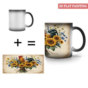 Taza Mágica Negra Esmerilada de 11 oz, Taza de Cerámica que Cambia de Color con el Calor, para la Pausa Diaria del Personal de Oficina - Product Image 4