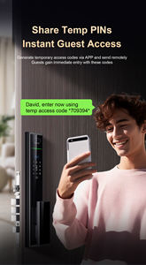 Porte de sécurité intelligente entièrement automatique pour maison connectée, étanche IP65, avec reconnaissance faciale et empreintes digitales, visiophone et serrure à code. - Product Image 6