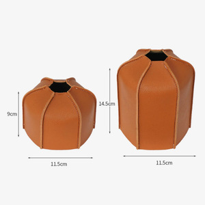 En stock: Funda de cuero para cartucho de gas plano de camping, cubierta protectora retro para lámpara de gas, funda solar hexagonal para cartucho de gas. - Product Image 4