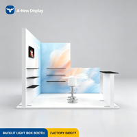 Stand d'exposition OEM 10x10 pieds pour événements et salons professionnels, avec éclairage LED intégré et bannière SEG rétroéclairée