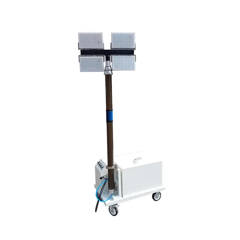 Mobile Charging Lighting Tower Led4 100w Retractable Mast 4m For industrial