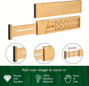 Selldrawer Double Tier Bamboo Office & <b>Kitchen</b> & Bathroom Drawer Divider Multifunction Spice <b>Storage</b> Organizer for Garage - Product Image 3