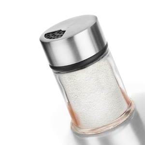 Stainless Steel Lid Glass Bottle Shaped Salt Shaker Modern <b>Spices</b> Stainless Steel Salt and Pepper Shaker with Glass <b>Jar</b> - Product Image 1