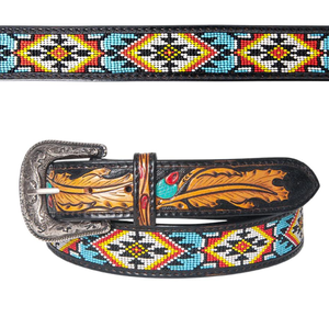 Nouvel arrivage Ceinture d'équitation occidentale de qualité supérieure Ceinture en peau de vache de style vintage avec alliage de zinc pour jeans à boucle portable d'Inde - Product Image 1