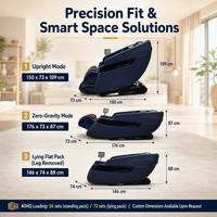 Fauteuil de massage intelligent de luxe 3D Shiatsu chauffant avec rouleau de massage des mollets et élévateur électrique pour personnes âgées