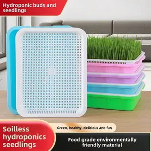 Plateau de semis hydroponique carré en plastique X81 double couche, écologique, durable et réutilisable pour la germination des graines de légumes et de haricots (lot de 5) - Product Image 3